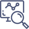 Screen and magnifying glass icon