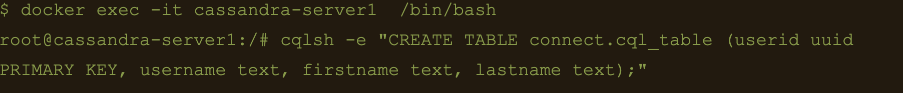 CREATE TABLE connect.cql_table